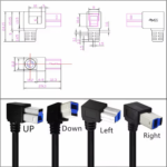USB 3.0 USB Male To USB-B 3.0 90 Degree Up Down Left Right Angeld Type B Replacement Data Hard Disk Cartridge Printer Cable 0.5m