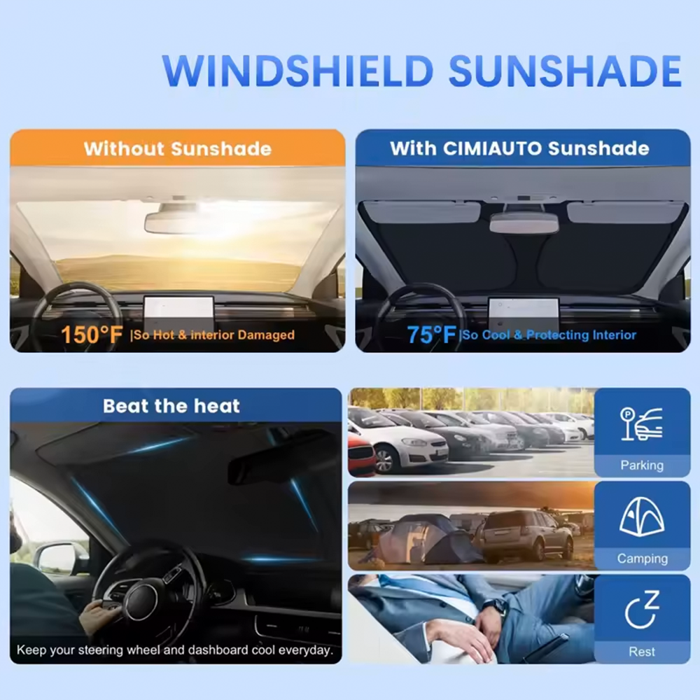 Car Windshield Sun Shade For Mitsubishi Outlander EX Pajero Sunshade Sun Visor Protector Blocks UV Rays Summer Car Accessories