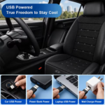 USB Universal Car Seat Summer Cool Air Full Back Seat Cushion With Fan Or 12V Fast Ventilation Only Seat Cooling Mat 3-Speed Set