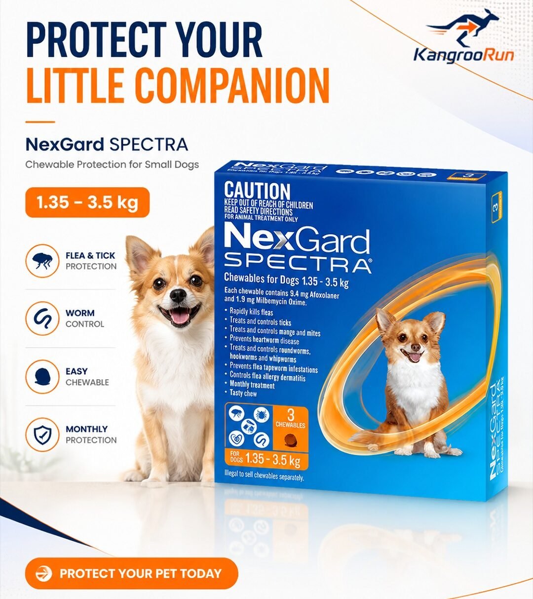 NexGard SPECTRA Chews for Very Small Dogs 1.35-3.5kg