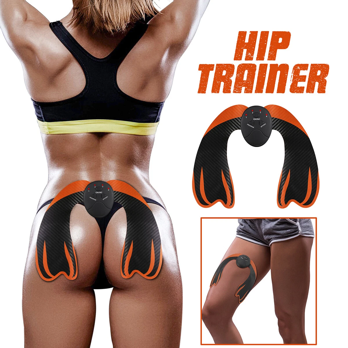 Rechargeable EMS Hip & Glute Muscle Stimulator Toning Belt Electric Massager